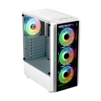 Carcasa Pro Gaming Bastion, Alba, Middle Tower, ATX, fara sursa, Controller ARGB, telecomanda - imagine 3