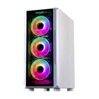 Carcasa Pro Gaming Bastion, Alba, Middle Tower, ATX, fara sursa, Controller ARGB, telecomanda - imagine 5