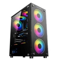 Carcasa Pro Gaming Element, Middle Tower, ATX, fara sursa, controller ARGB, telecomanda