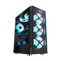 Carcasa Pro Gaming Triple X, Middle Tower, ATX, fara sursa, Controller PWM-ARGB, telecomanda