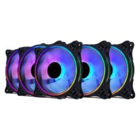 Set 6 Ventilatoare Carcasa 120 x 120 mm Pro Gaming ARGB Black, controller, telecomanda,