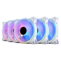 Set 6 Ventilatoare Carcasa 120 x 120 mm Pro Gaming ARGB White, controller, telecomanda