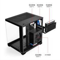 Carcasa Pro Gaming Ambra Black, Cube Tower, M-ATX, fara sursa, 5x ARGB FAN, Controller ARGB - imagine 3