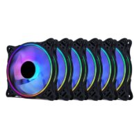 Set 6 Ventilatoare Carcasa 120 x 120 mm Pro Gaming ARGB Black, controller, telecomanda, - imagine 2