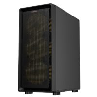 Carcasa PRO GAMING Vision BLACK, Middle Tower, M-ATX, Fara Sursa, 4X RGB FAN - imagine 3