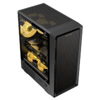 Carcasa PRO GAMING Vision BLACK, Middle Tower, M-ATX, Fara Sursa, 4X RGB FAN - imagine 4