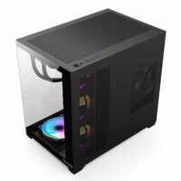 Carcasa Pro Gaming ELITE Black, Cube Tower, ATX, fara sursa, 7x ARGB FAN, Controller ARGB - imagine 4