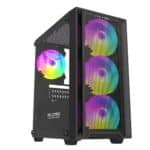 Carcasa PRO GAMING Arrow BLACK, Middle Tower, M-ATX, Fara Sursa, 4X RGB FAN