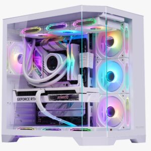 Carcasa Pro Gaming BANSHEE White, Cube Tower, ATX, fara sursa, 7x ARGB FAN, Controller ARGB-PWM